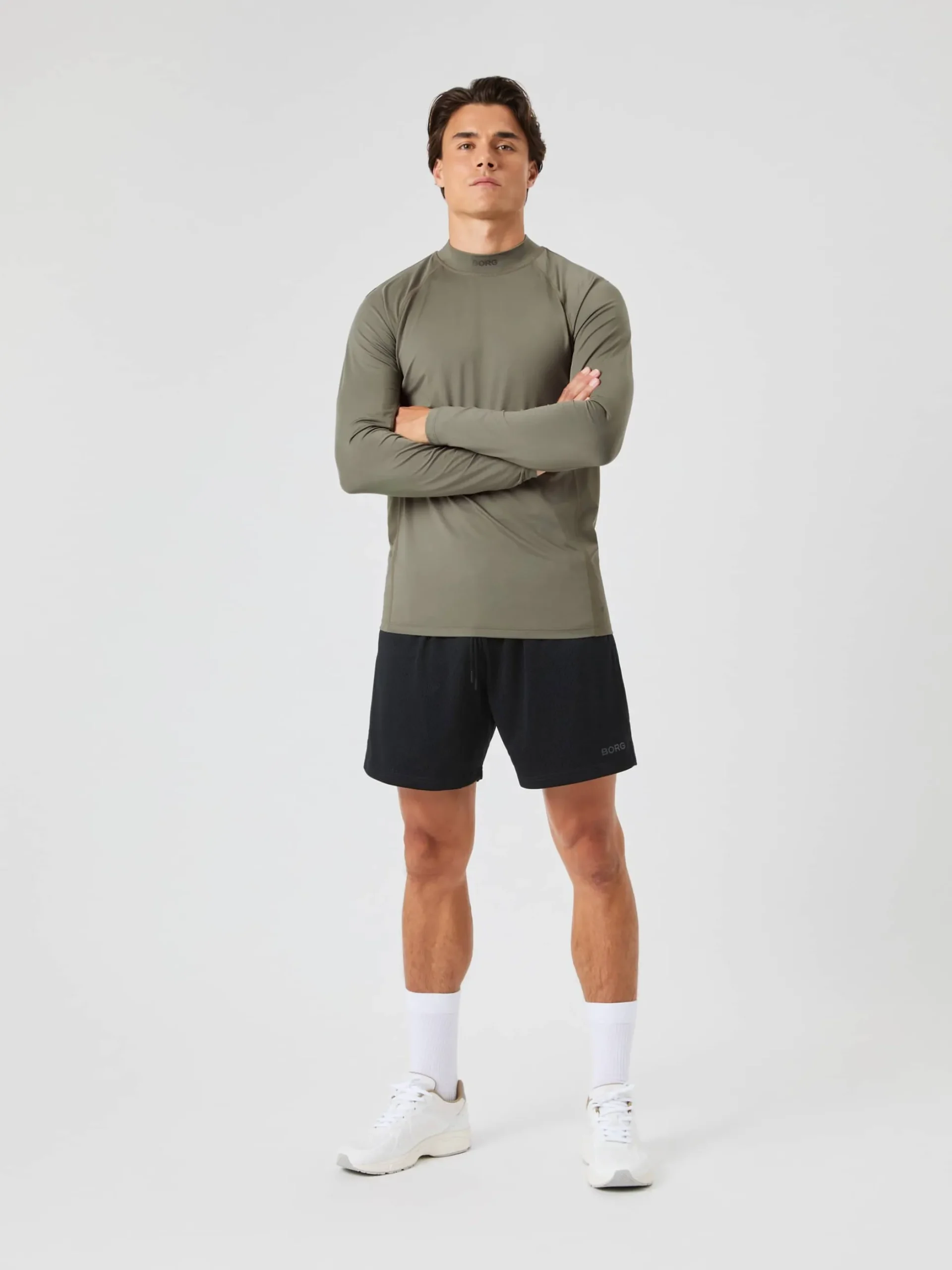 Borg Mock Neck Ls T-Shirt