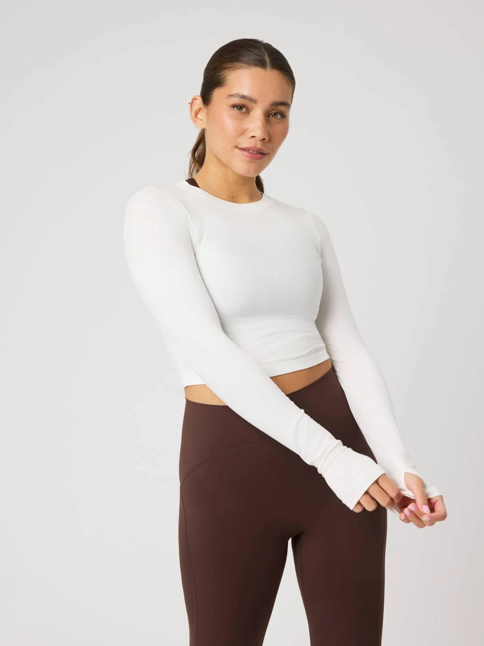 Studio Ribbed Cropped Long Sleeve